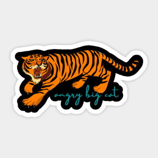 Angry Big Cat Sticker